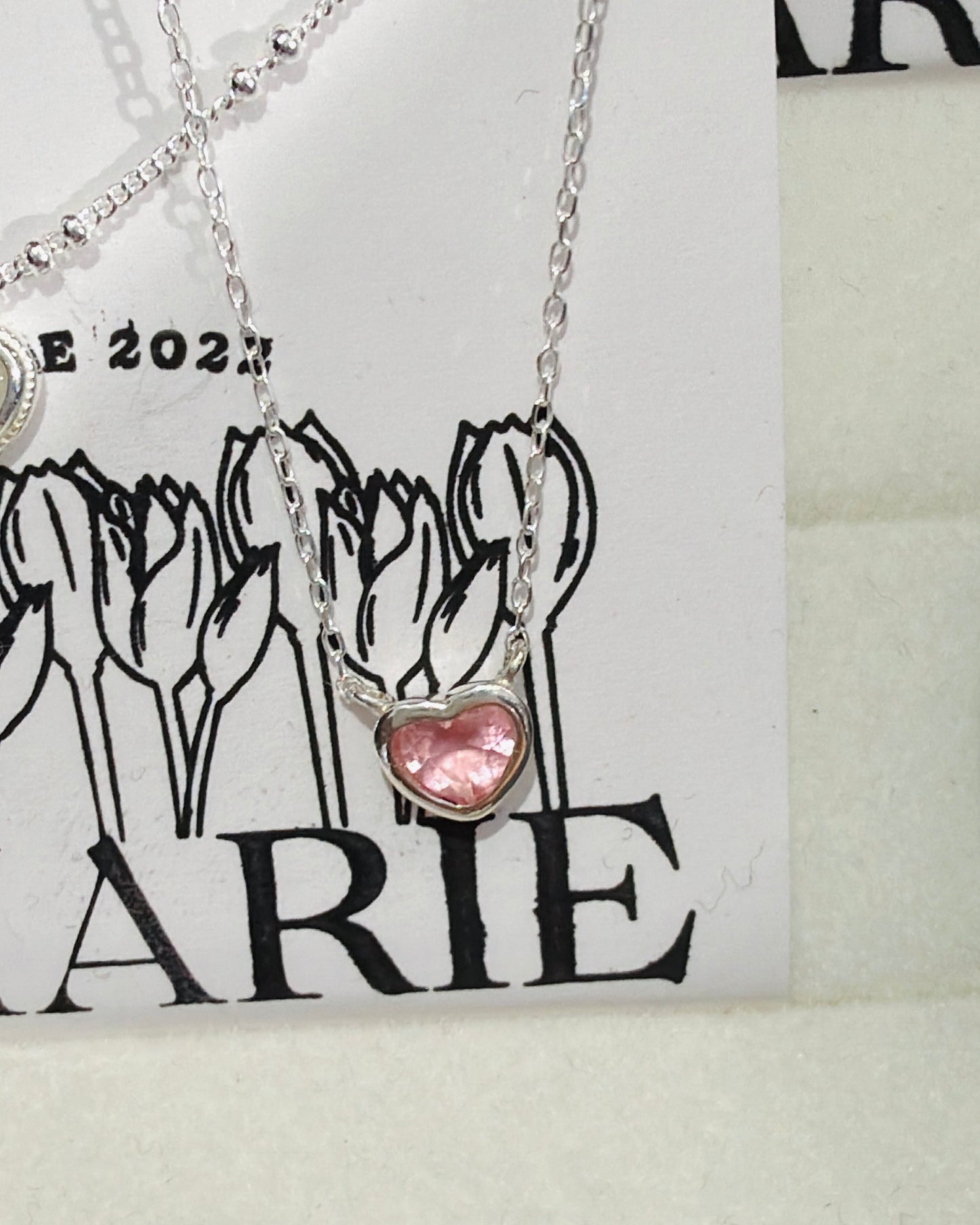 #377 | Pink Heart Necklace丨925 Silver