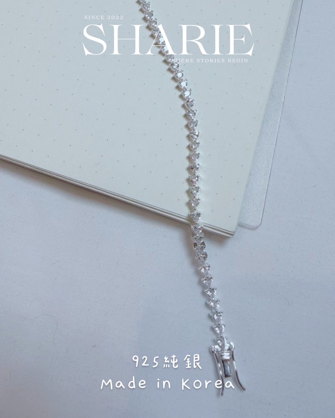 #720 | 3mm Heart Shape Stone CZ Tennis Bracelet | 925 Silver