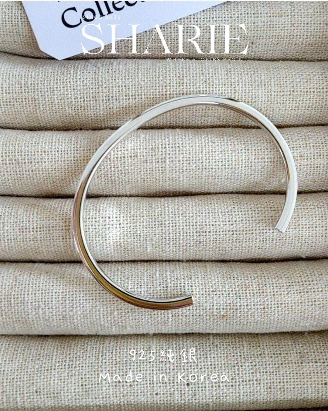 Wavelet Silver Bangle丨925 Silver