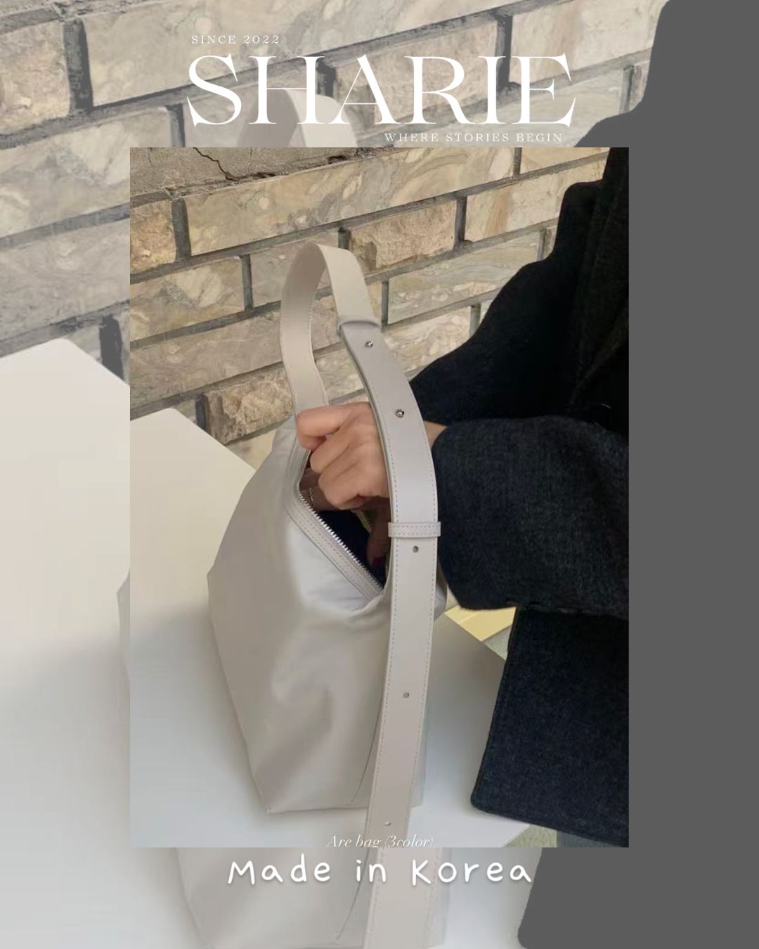 A22 | Unisex Aero Flex Hobo Nylon Bag 耐磨尼龍+真牛皮肩帶 | 韓國設計師品牌