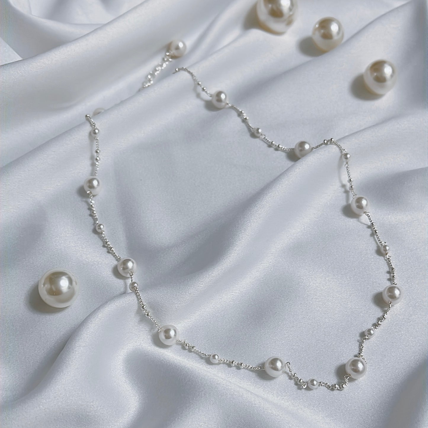 N39丨Pearl and Star Necklace丨925 Silver