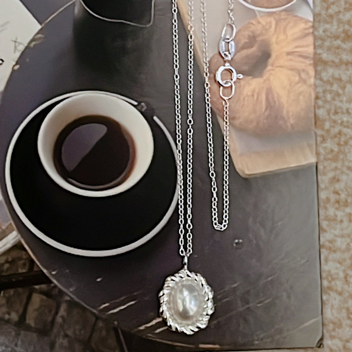 N37丨Vintage Pearl Necklace丨925 Silver