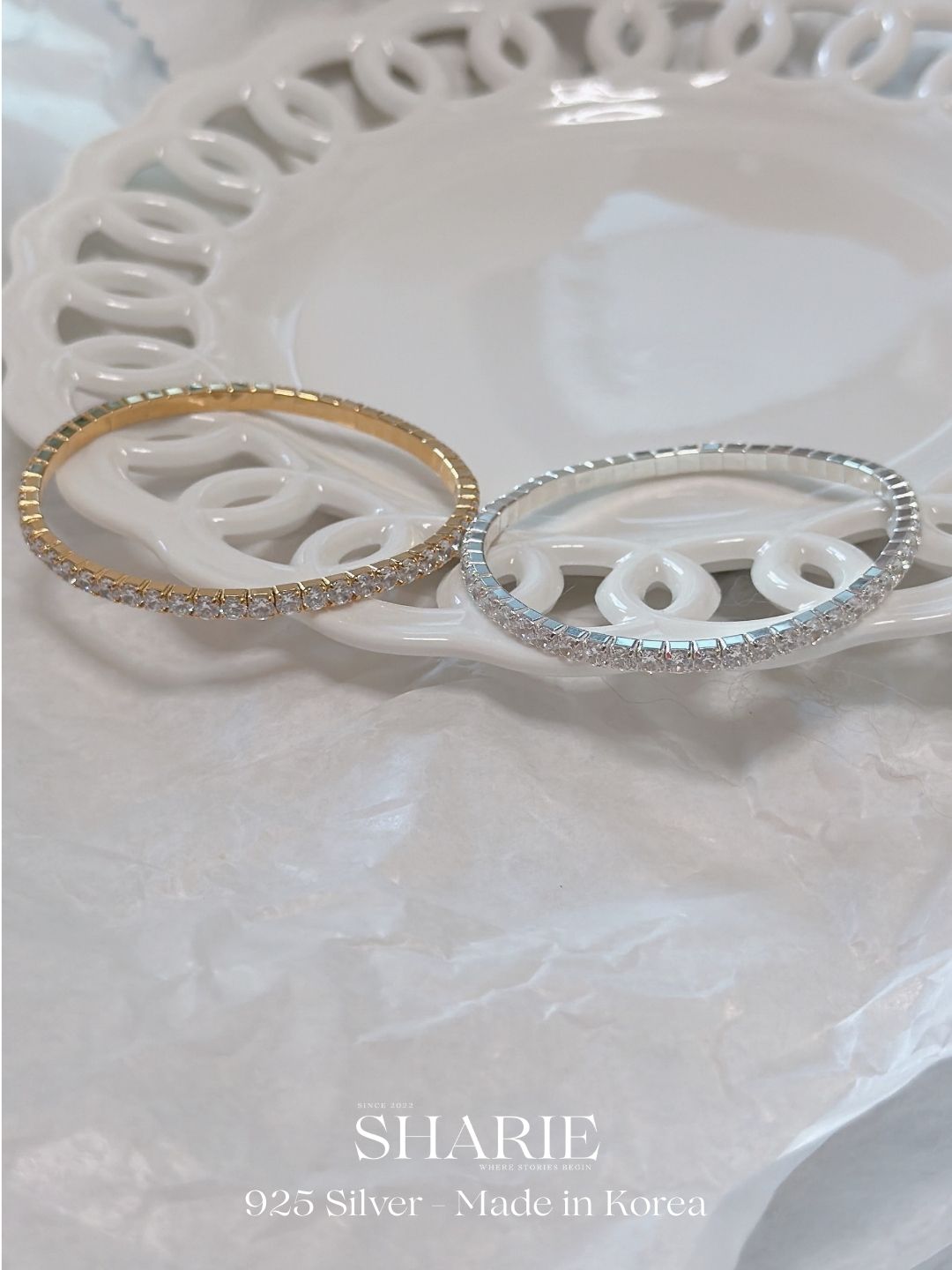 #722 | 3mm CZ Elastic Tennis Bracelet 彈力手環 | 925 Silver