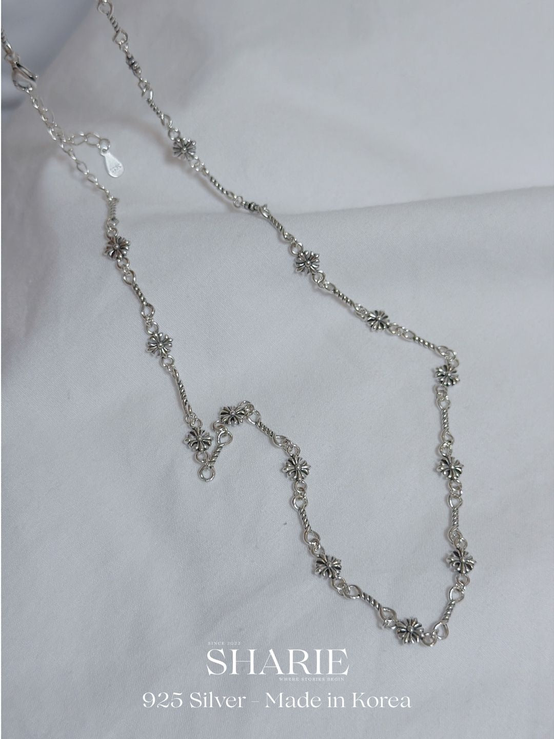 #739 #740 | ⚜️Vintage Shadow Flower Chain Bracelet Necklace丨925 Silver