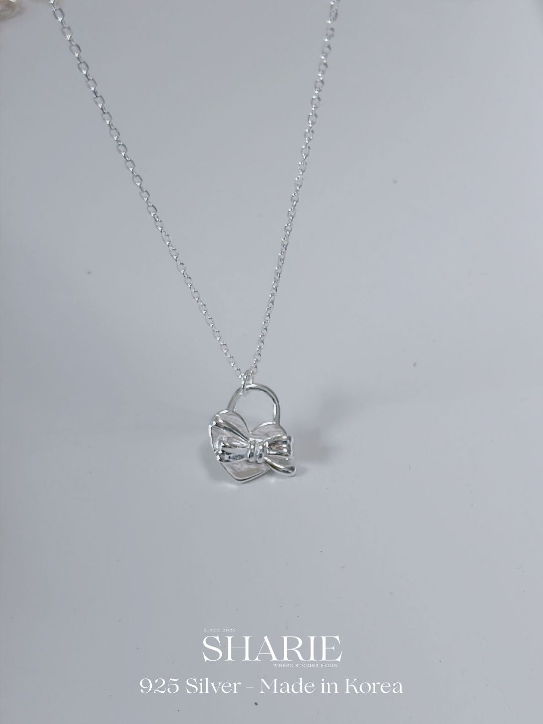 #711 | Ribbon Love Lock Necklace丨925 Silver