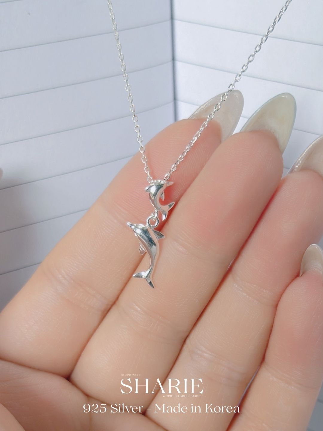 #717 | Twin Dolphin Necklace丨925 Silver