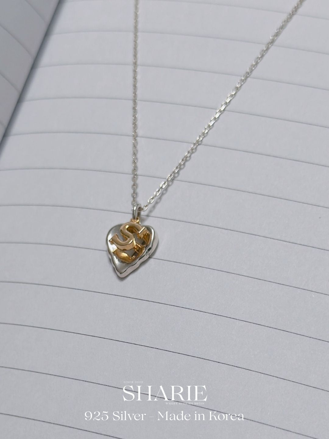 #545 | Initial Heart Necklace | 925 Silver