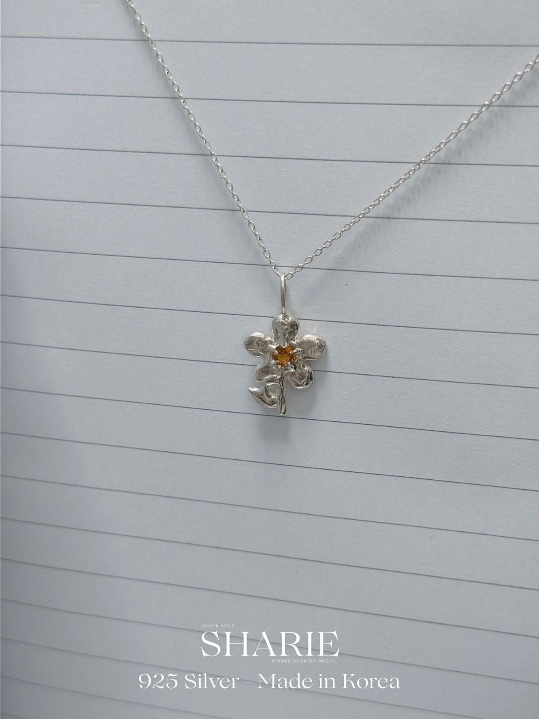 #384 | Handcrafted Bloom Swarovski Stone Necklace | 925 Silver