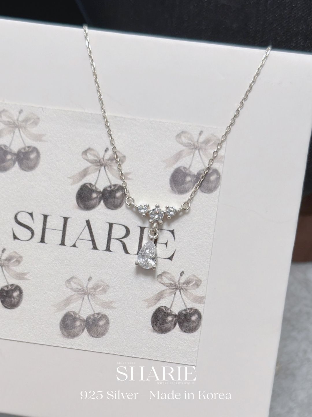 #283 | Shimmer Teardrop Necklace | 925 Silver