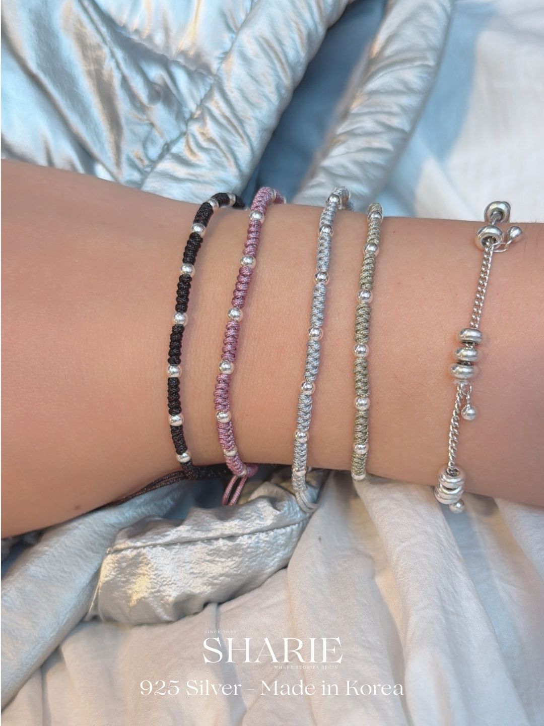 #725丨Silver Ball Braided Bracelet丨925 Silver