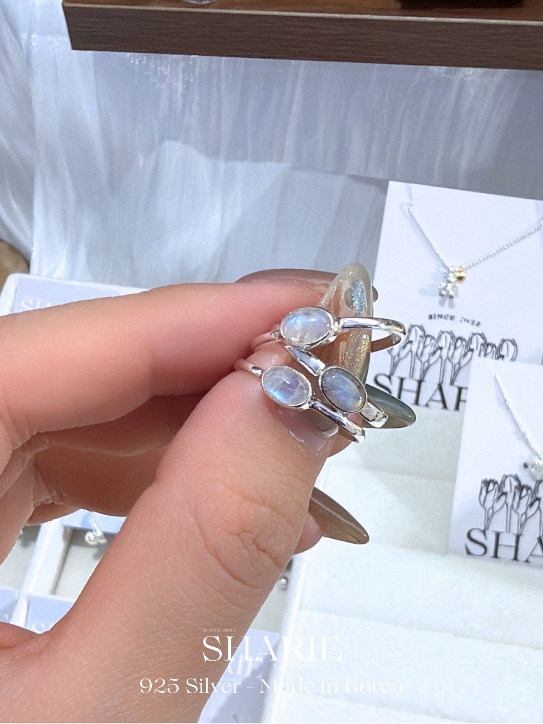 #399 | Natural Stone Moonstone Ring | 925 Silver