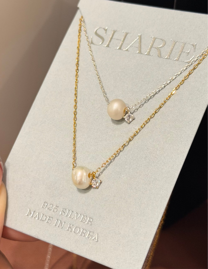 #343-344| Freshwater Pearl and Stone Necklace丨925 Silver