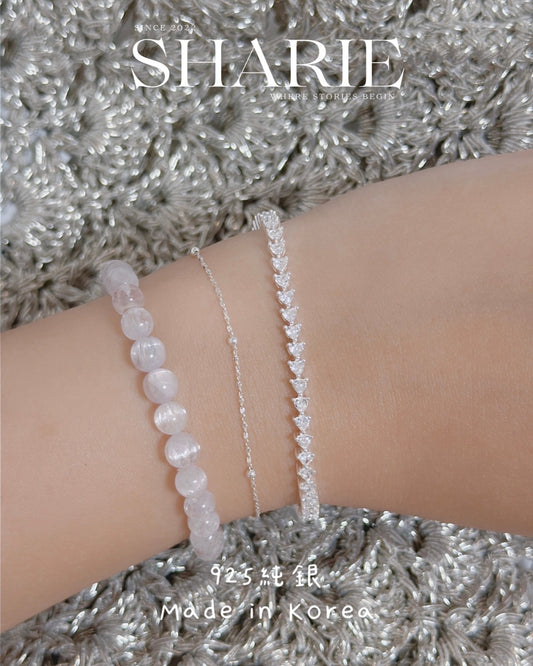 #720 | 3mm Heart Shape Stone CZ Tennis Bracelet | 925 Silver