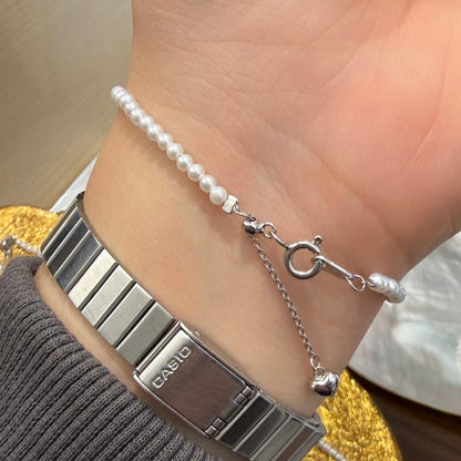 #387 Baby Freshwater Pearl Strand Bracelet | 925 Silver
