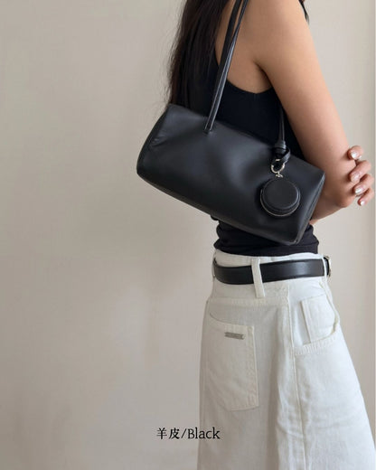 A38 | Mini Brick Shoulder Bag 迷你真皮磁吸方形單肩袋 | 荔枝紋牛皮 | 羊皮 | 韓國 Bucks and Leather