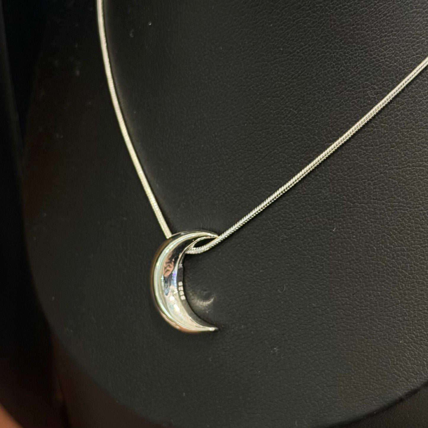 #467 | Solid Moon Necklace丨925 Silver