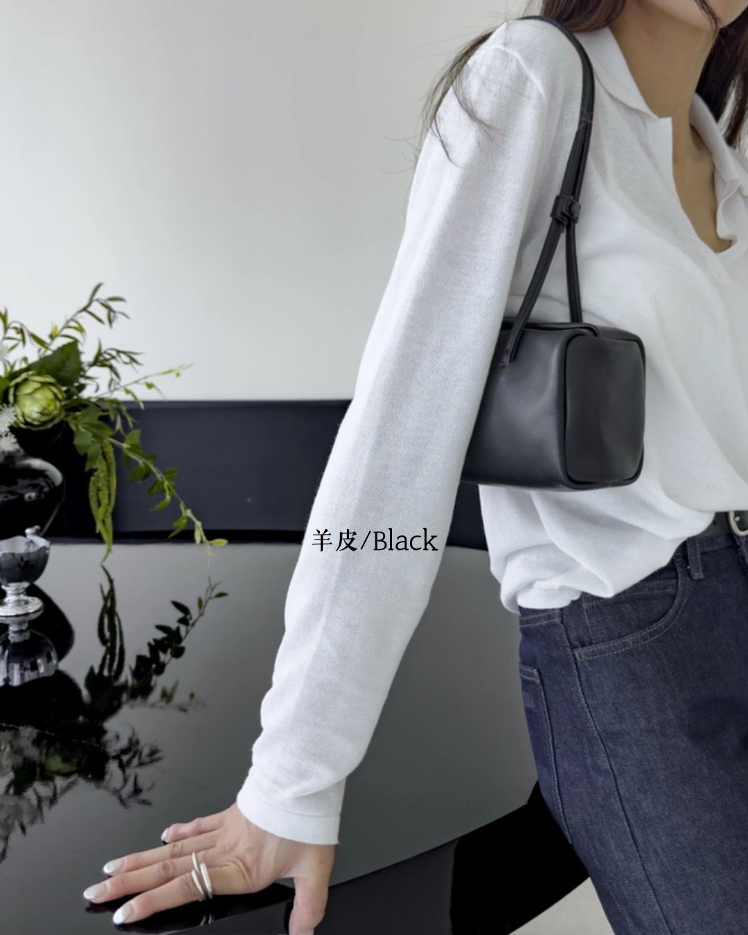 A38 | Mini Brick Shoulder Bag 迷你真皮磁吸方形單肩袋 | 荔枝紋牛皮 | 羊皮 | 韓國 Bucks and Leather