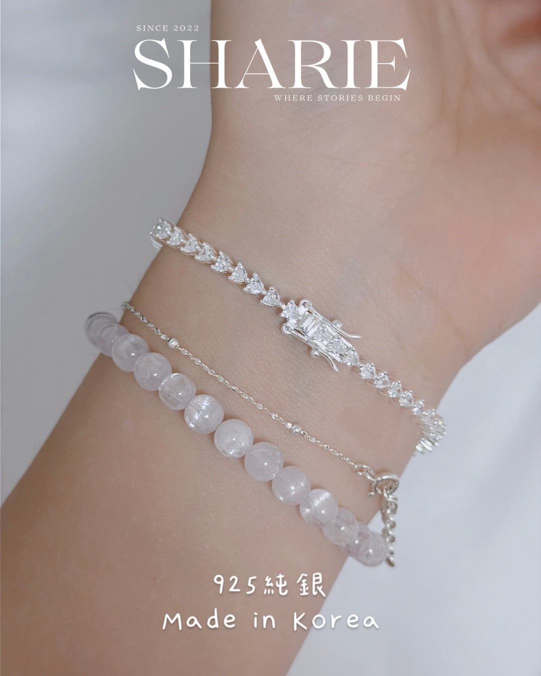 #720 | 3mm Heart Shape Stone CZ Tennis Bracelet | 925 Silver
