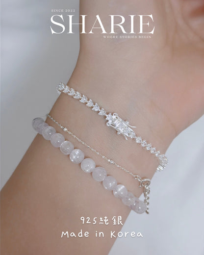 #720 | 3mm Heart Shape Stone CZ Tennis Bracelet | 925 Silver