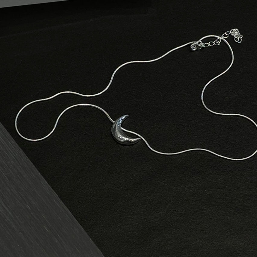 #467 | Solid Moon Necklace丨925 Silver
