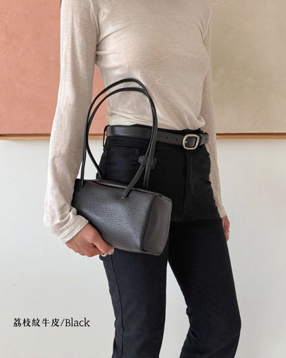 A38 | Mini Brick Shoulder Bag 迷你真皮磁吸方形單肩袋 | 荔枝紋牛皮 | 羊皮 | 韓國 Bucks and Leather