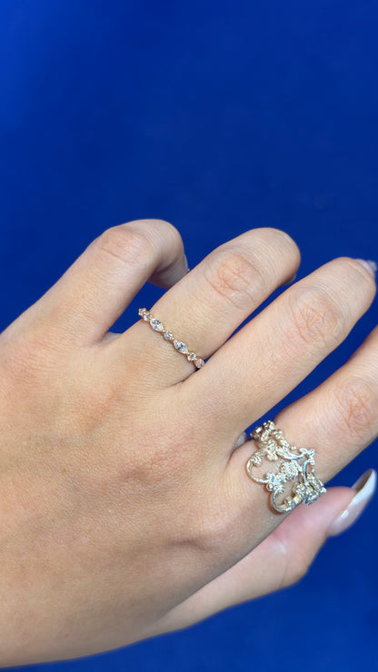 Round + Marquise Cut Lab Grown Diamond Eternity Ring