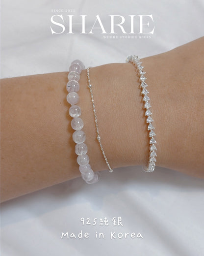 #720 | 3mm Heart Shape Stone CZ Tennis Bracelet | 925 Silver