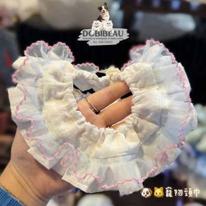 F2 | 🌸櫻花忌廉蛋糕系列 | 寵物頸巾Pet Bib 髮圈Scrunchie 電話繩 Phone Strap | DOBIBEAU