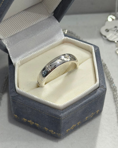 #351 #352 | 5mm Little Star Ring | Couple Ring with Engraving Service | 925 Silver