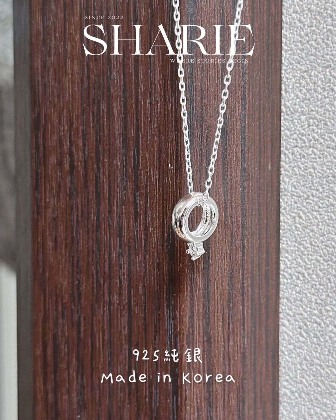 #614 | Circle with CZ Stone Necklace丨925 Silver