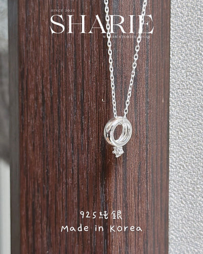 #614 | Circle with CZ Stone Necklace丨925 Silver