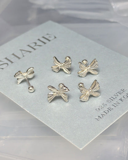 Ribbon Piercing - Screw-back | 925 Silver