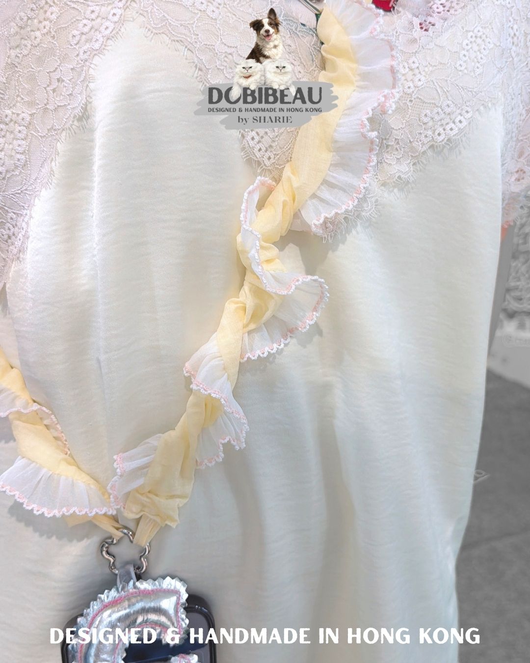 溫柔淺色系花邊電話繩 🇰🇷 韓國親膚布料 | 電話繩Phone Strap | DOBIBEAU