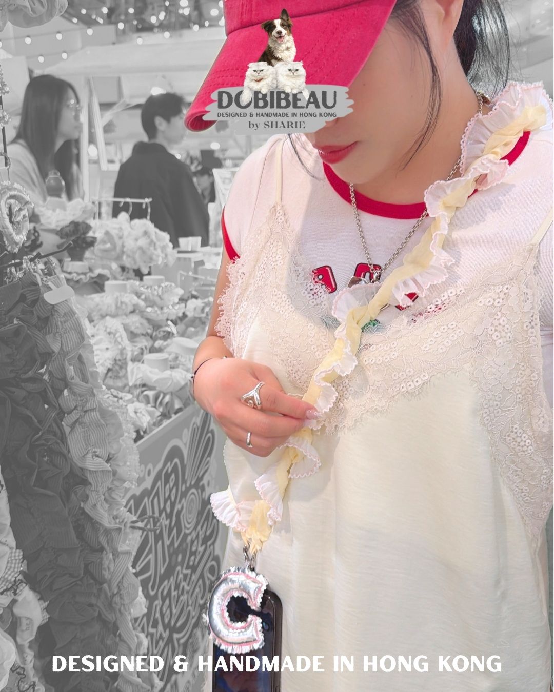 溫柔淺色系花邊電話繩 🇰🇷 韓國親膚布料 | 電話繩Phone Strap | DOBIBEAU