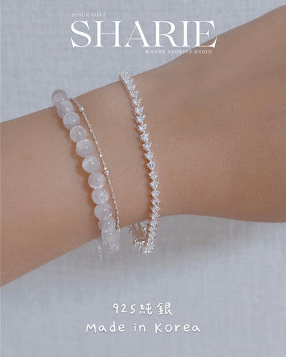#720 | 3mm Heart Shape Stone CZ Tennis Bracelet | 925 Silver
