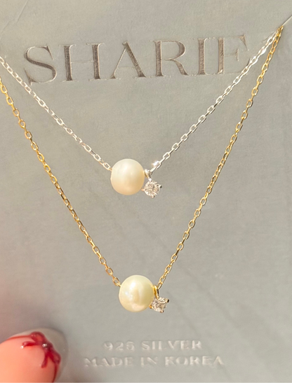 #343-344| Freshwater Pearl and Stone Necklace丨925 Silver