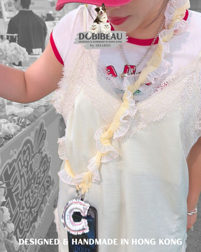 溫柔淺色系花邊電話繩 🇰🇷 韓國親膚布料 | 電話繩Phone Strap | DOBIBEAU