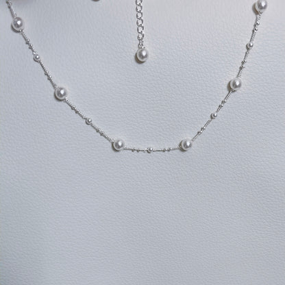 N39丨Pearl and Star Necklace丨925 Silver