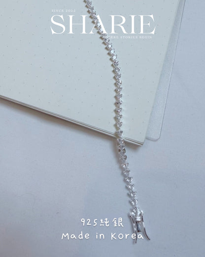 #720 | 3mm Heart Shape Stone CZ Tennis Bracelet | 925 Silver