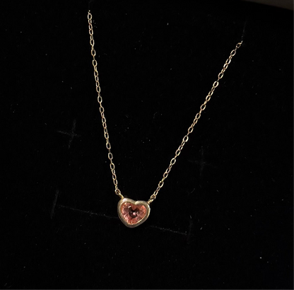 #377 | Pink Heart Necklace丨925 Silver