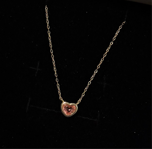 #377 | Pink Heart Necklace丨925 Silver
