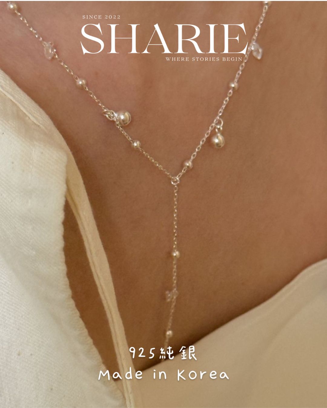 Shimmering Y-Lariat Necklace丨925 Silver