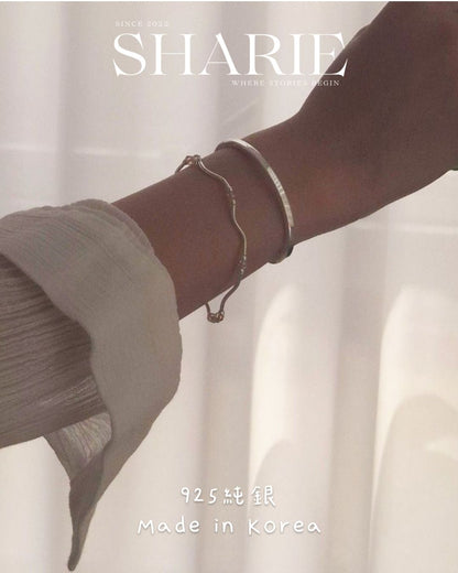 Wavelet Silver Bangle丨925 Silver