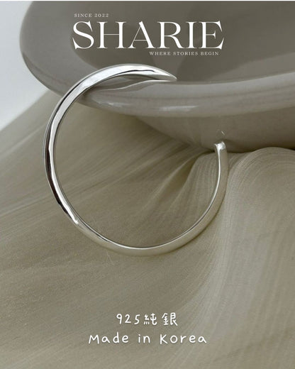 Wavelet Silver Bangle丨925 Silver