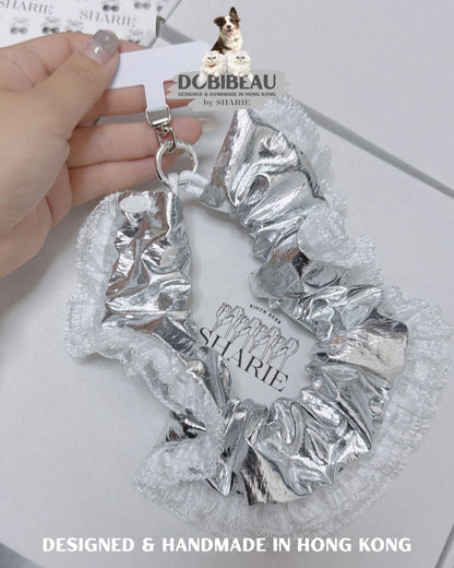 閃閃銀色花邊電話繩 🇰🇷 韓國跣水布料 | 電話繩Phone Strap | DOBIBEAU (Copy)