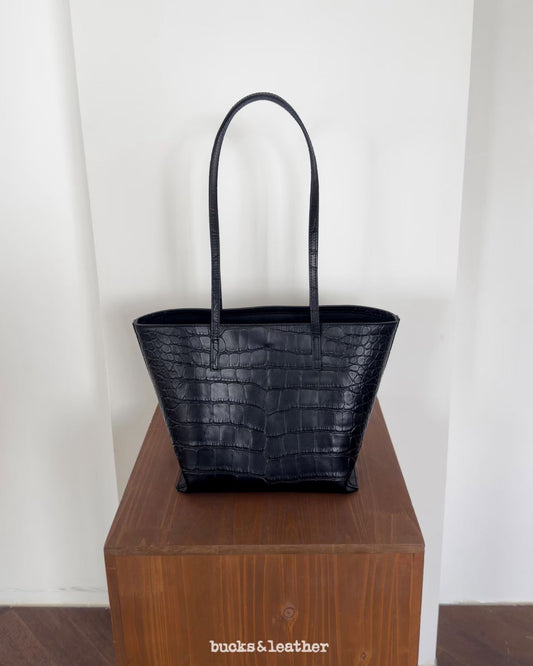 A36 | Tote Bag 牛皮大容量單肩袋 | 鱷魚皮紋 | 韓國 Bucks and Leather