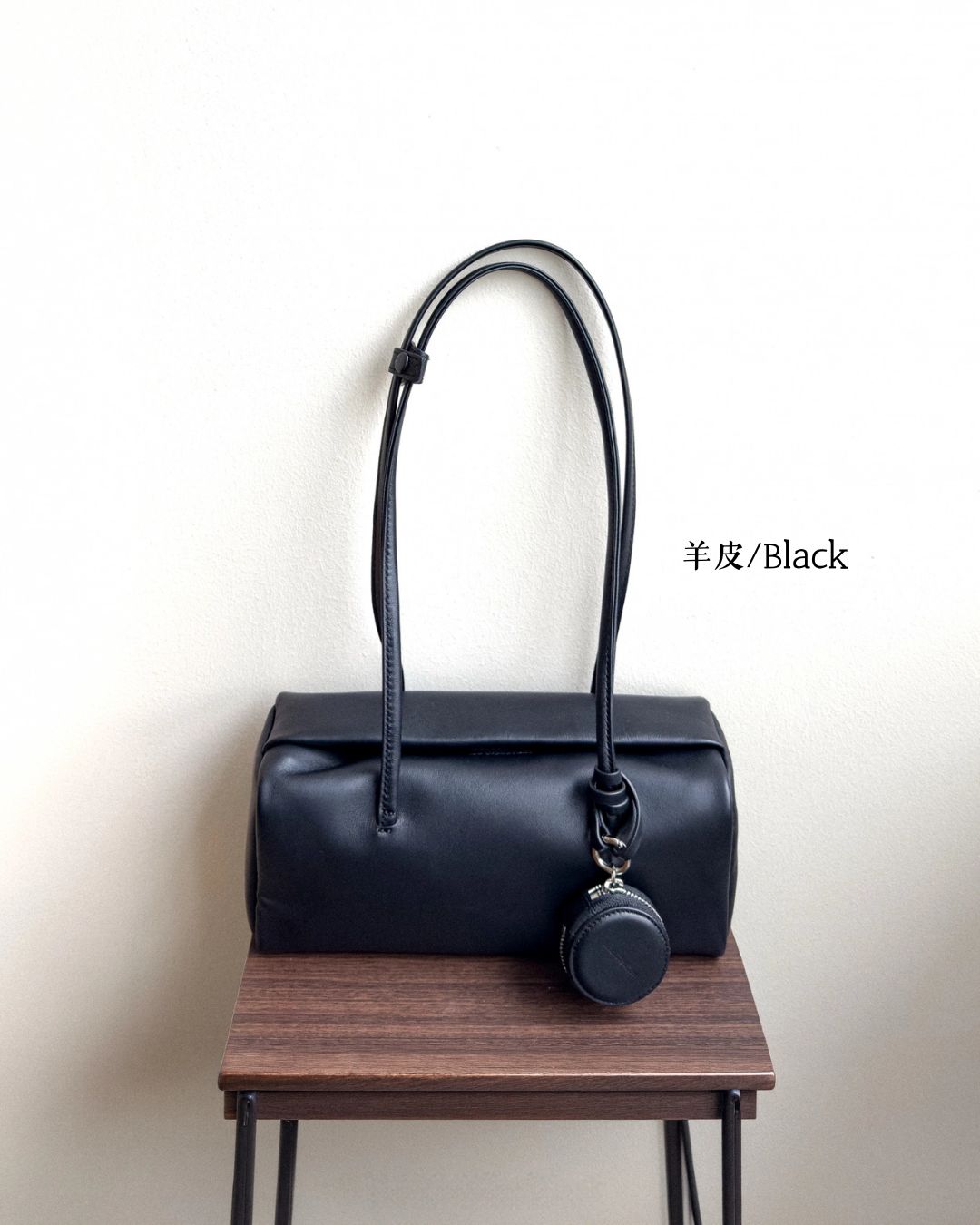 A38 | Mini Brick Shoulder Bag 迷你真皮磁吸方形單肩袋 | 荔枝紋牛皮 | 羊皮 | 韓國 Bucks and Leather