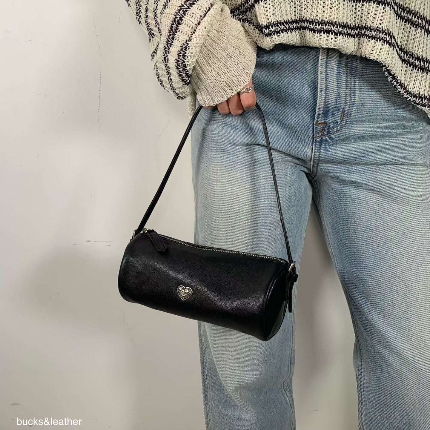 A07 | 羊皮迷你圓桶形兩用袋 | 韓國 Bucks and Leather