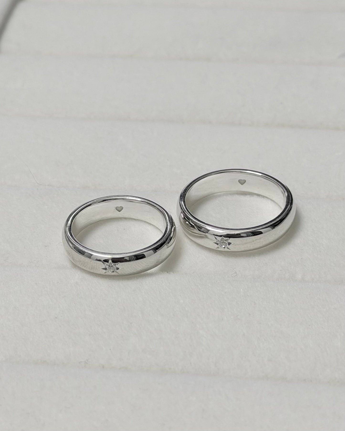 #351 #352 | 5mm Little Star Ring | Couple Ring with Engraving Service | 925 Silver