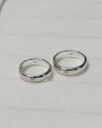 #351 #352 | 5mm Little Star Ring | Couple Ring with Engraving Service | 925 Silver